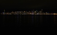 Seattle at night from the Bainbridge Island Ferry
