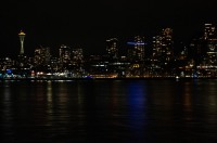 Seattle at night from the Bainbridge Island Ferry