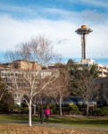 Walking along Centenial Park in Seattle