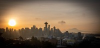 Seattle around sunrise from Kerry Park