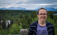 Suzanne at Denali Viewpoint South in Trapper Creek