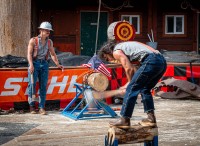 At the Great Alaskan Lumberjack Show in Ketchikan