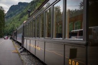 On White Pass and Yukon Route train in Skagway