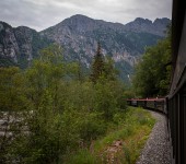 On White Pass and Yukon Route train in Skagway