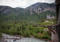 On White Pass and Yukon Route train in Skagway