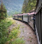 On White Pass and Yukon Route train in Skagway