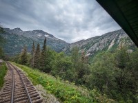 On White Pass and Yukon Route train in Skagway