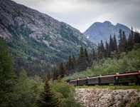 On White Pass and Yukon Route train in Skagway