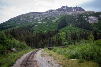 On White Pass and Yukon Route train in Skagway