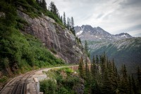 On White Pass and Yukon Route train in Skagway