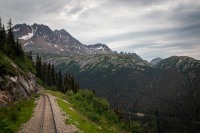 On White Pass and Yukon Route train in Skagway