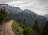 On White Pass and Yukon Route train in Skagway