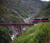 On White Pass and Yukon Route train in Skagway