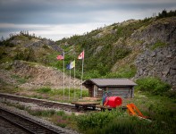 Border post on White Pass and Yukon Route train in Skagway