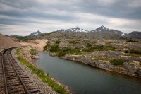 On White Pass and Yukon Route train in British Columbia