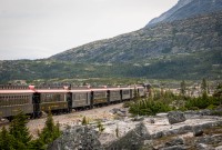 On White Pass and Yukon Route train in British Columbia