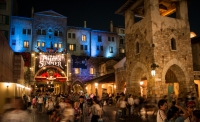 DisneySea plaza at night