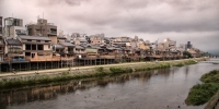 Along the Kamo River in Kyoto