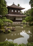 Kannonden and Kinkyochi Pond at Ginkakuji Temple in Kyoto