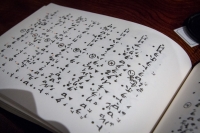 Sheet music at Gagaku performance at hotel in Kyoto