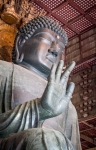 Inside the Hall of the Great Buddha at Todai-ji Temple in Nara