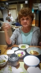 Fran at tempura dinner in Ikebukuro