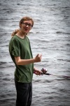 Kyle fishing at Lucys camp on Burns Pond in Whitefield NH