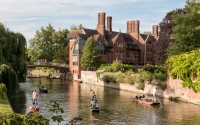 Punting on the Cam In Cambridge