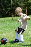 Kyle playing soccer