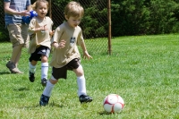 Kyle playing soccer