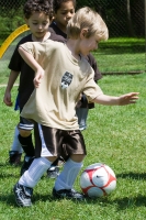 Kyle playing soccer