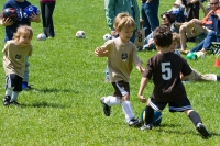 Kyle playing soccer