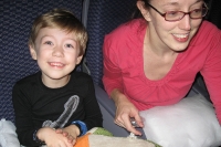Suzanne and Kyle on the plane