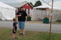 Kyle and Daddy playing a blacksmith game