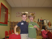 Kyle and his friend Timmy on their first day of school