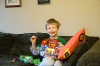 Opening Fire Truck Santa\'s present