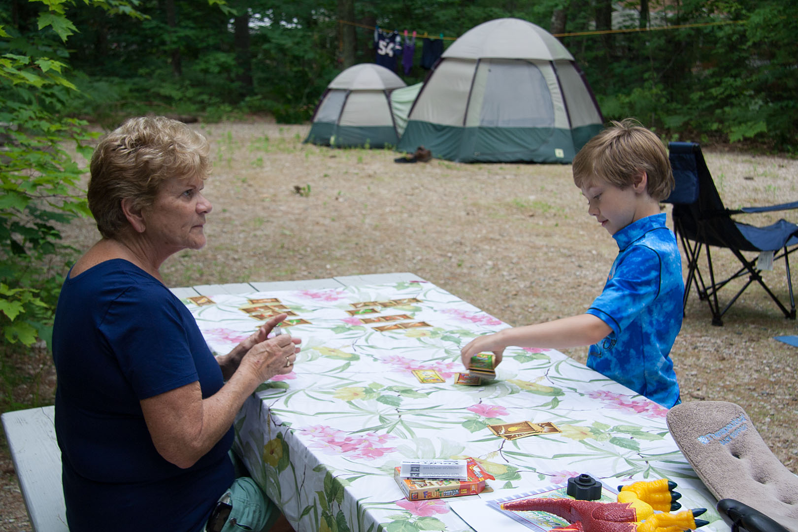Kyle and grammy Fran camping