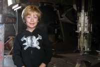 Kyle in a USS Massachusetts Turret