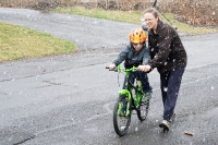 Kyle with his new bike