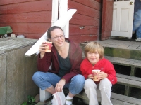 Suzanne & Kyle enjoying fresh cider at the orchard