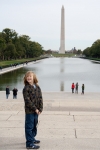 Kyle and the Washington Monument from the Lincoln Memorial
