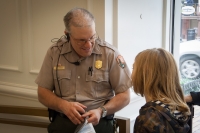 Kyle getting his Junior Ranger badge at Ford's Theater