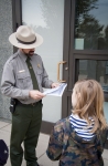 Kyle getting a second Junior Ranger badge