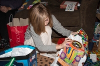 Kyle opening his birthday presents at our house in Fanwood