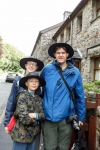 Kyle, Suzanne, and Paul in front of our cottage in Beddgelert