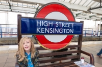 Kyle at the High Street Kensington tube stop in London