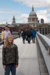 Kyle on Millennium Bridge with St. Paul's Cathedral in London