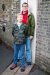 Kyle and Peter standing on the Prime Meridian at the Royal Observatory in Greenwich