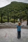 Kyle at the Old Man of the Mountain Memorial in Fanconia Notch