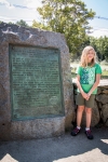 Kyle at Paul Revere monument at Minute Man National Historic Park in Lexington and Concord, MA